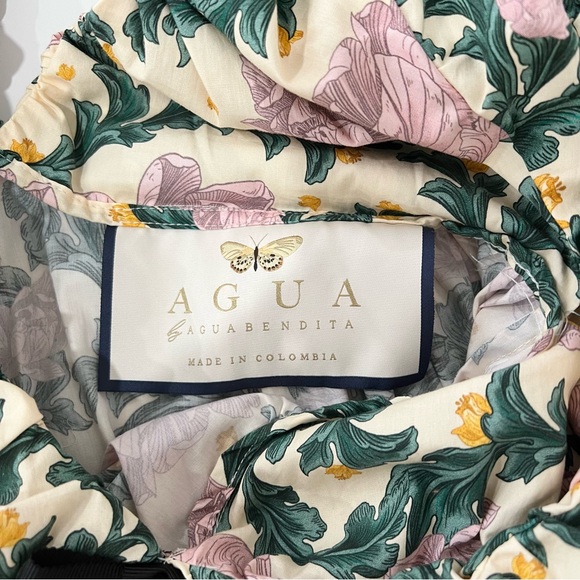 Agua by Agua Bendita Horizonte Puff Sleeve Babydoll Dress Peonia Aurora Floral - Picture 3 of 7